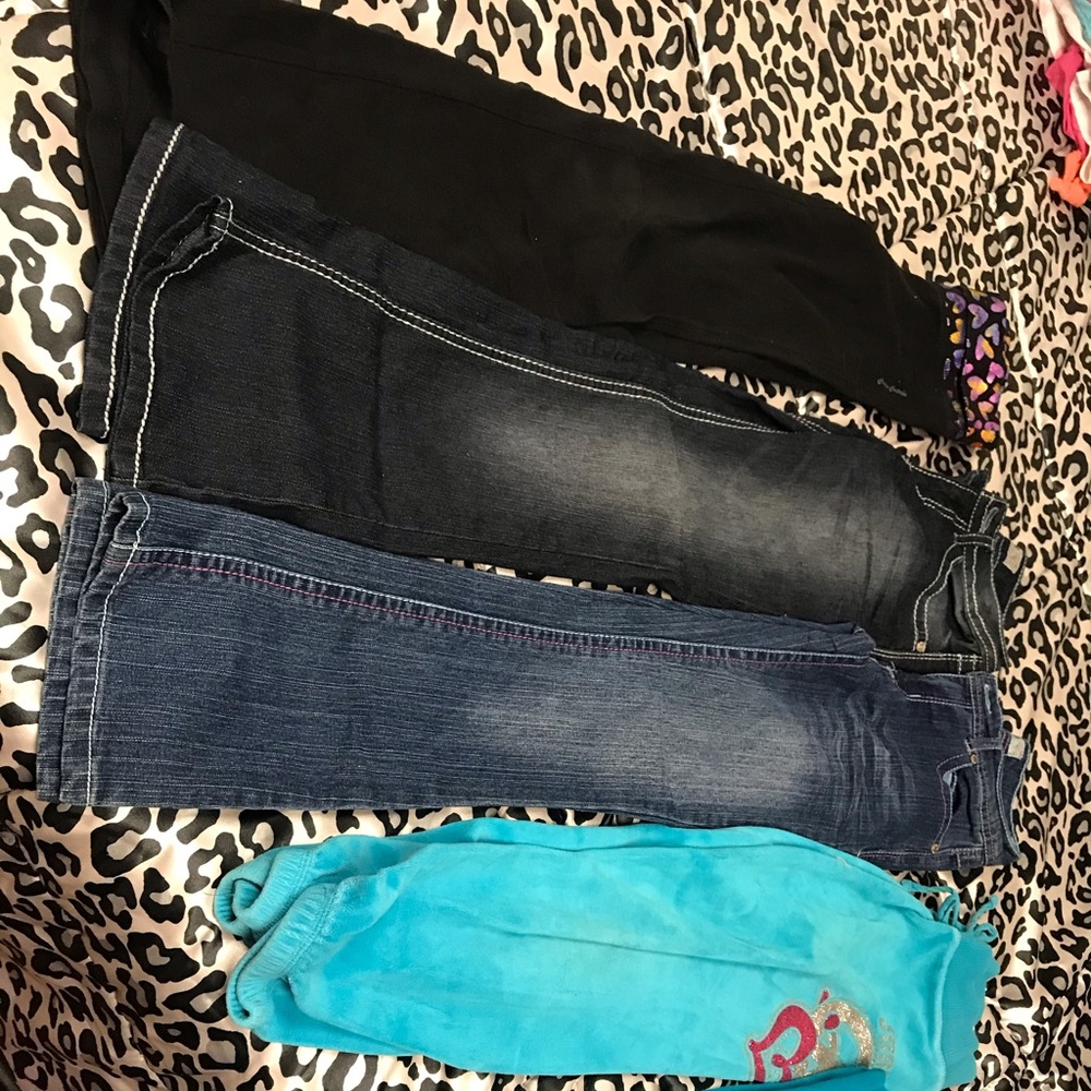 Girls black yoga pants and jeans / justice pants